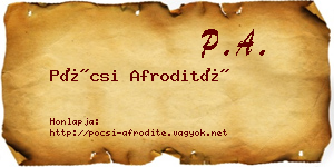 Pócsi Afrodité névjegykártya